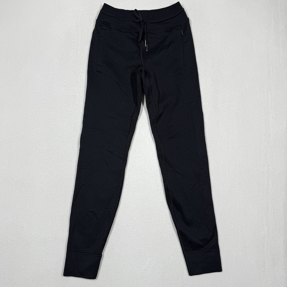 Lululemon Engineered Warmth‎ Jogger Pants Womens 2 Black Merino Wool Blend Knit